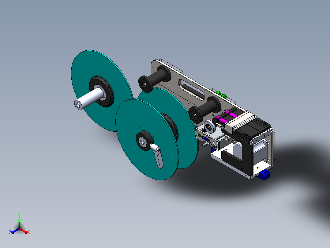 贴标飞达sw16正等轴测图