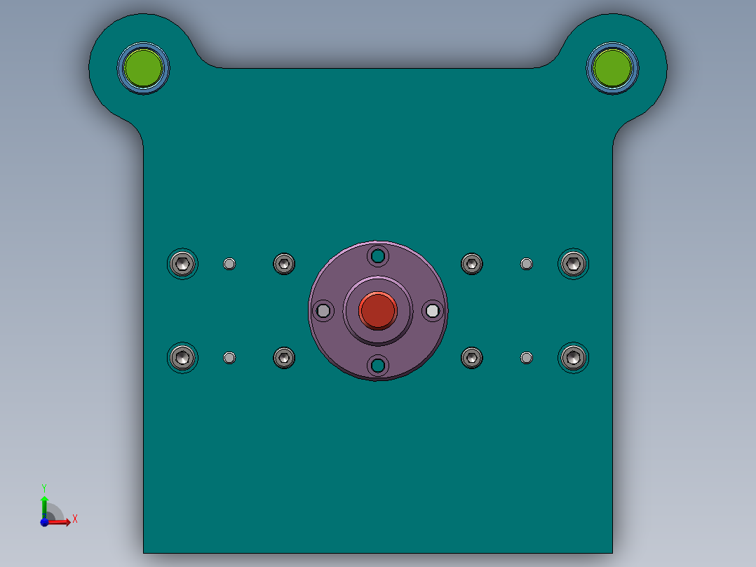 收放机架安装支架工艺及模具设计前视图