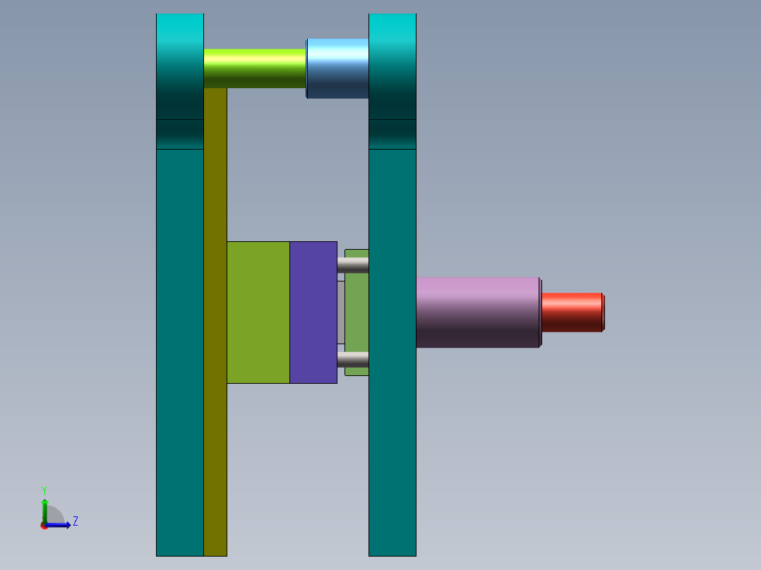 收放机架安装支架工艺及模具设计左视图