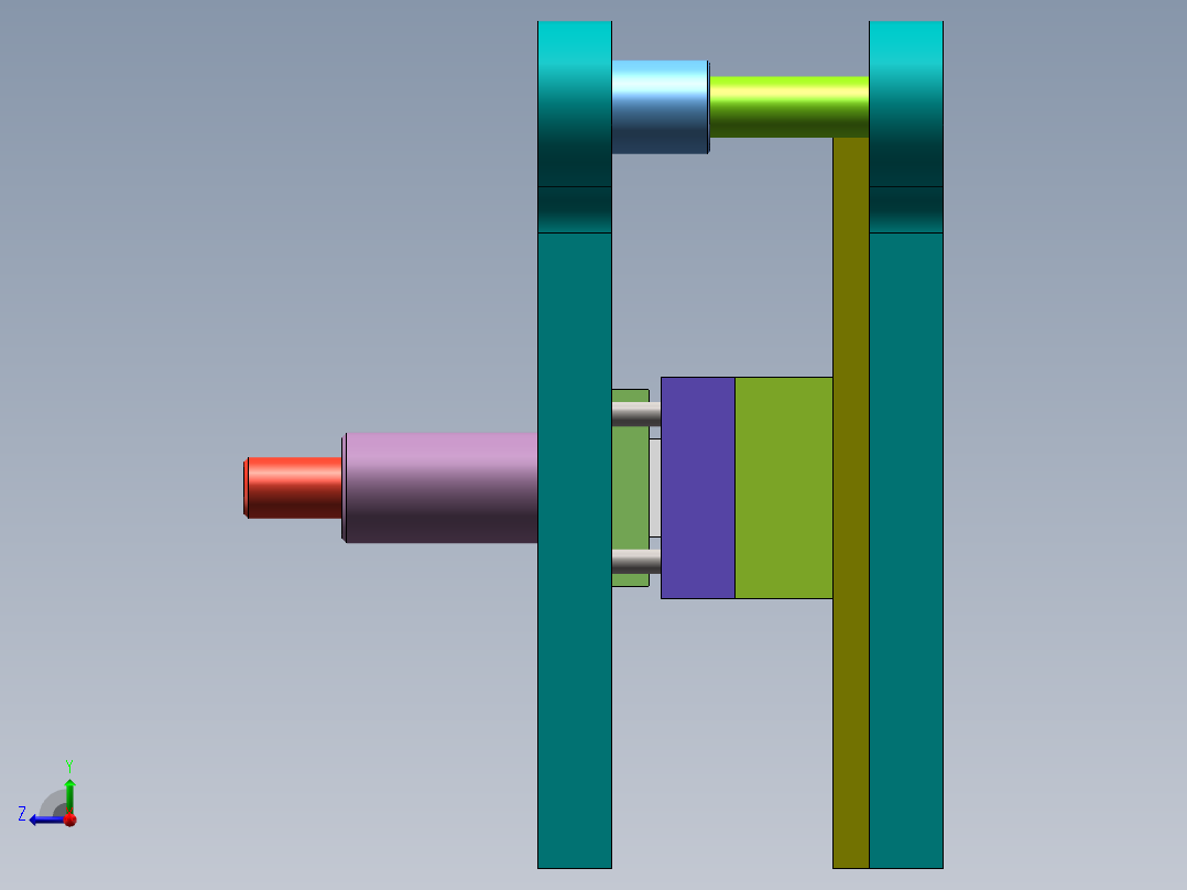 收放机架安装支架工艺及模具设计右视图