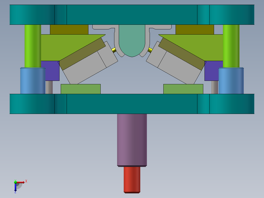 收放机架安装支架工艺及模具设计俯视图