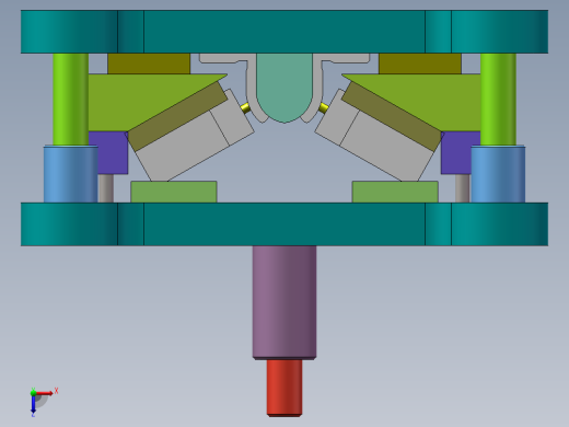 收放机架安装支架工艺及模具设计俯视缩略图