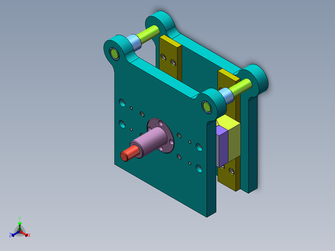 收放机架安装支架工艺及模具设计正等轴测图