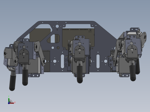六足仿生机器人3d图 仿生六足爬行蜘蛛机器人sw运动仿真3d模型前视缩略图