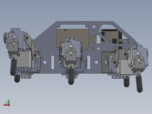 六足仿生机器人3d图 仿生六足爬行蜘蛛机器人sw运动仿真3d模型后视缩略图