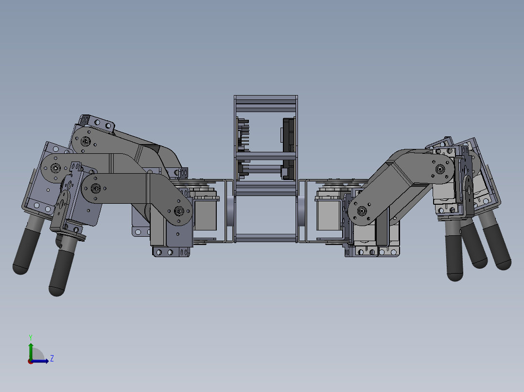 六足仿生机器人3d图 仿生六足爬行蜘蛛机器人sw运动仿真3d模型左视图