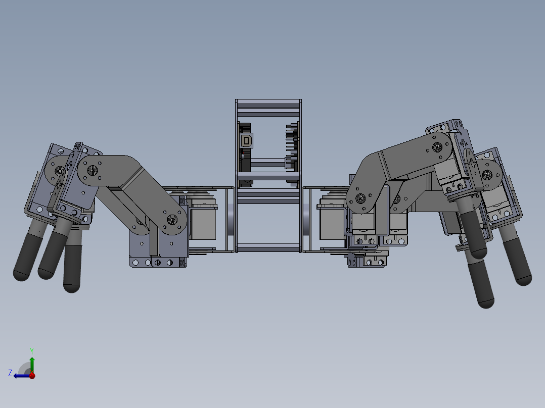 六足仿生机器人3d图 仿生六足爬行蜘蛛机器人sw运动仿真3d模型右视图