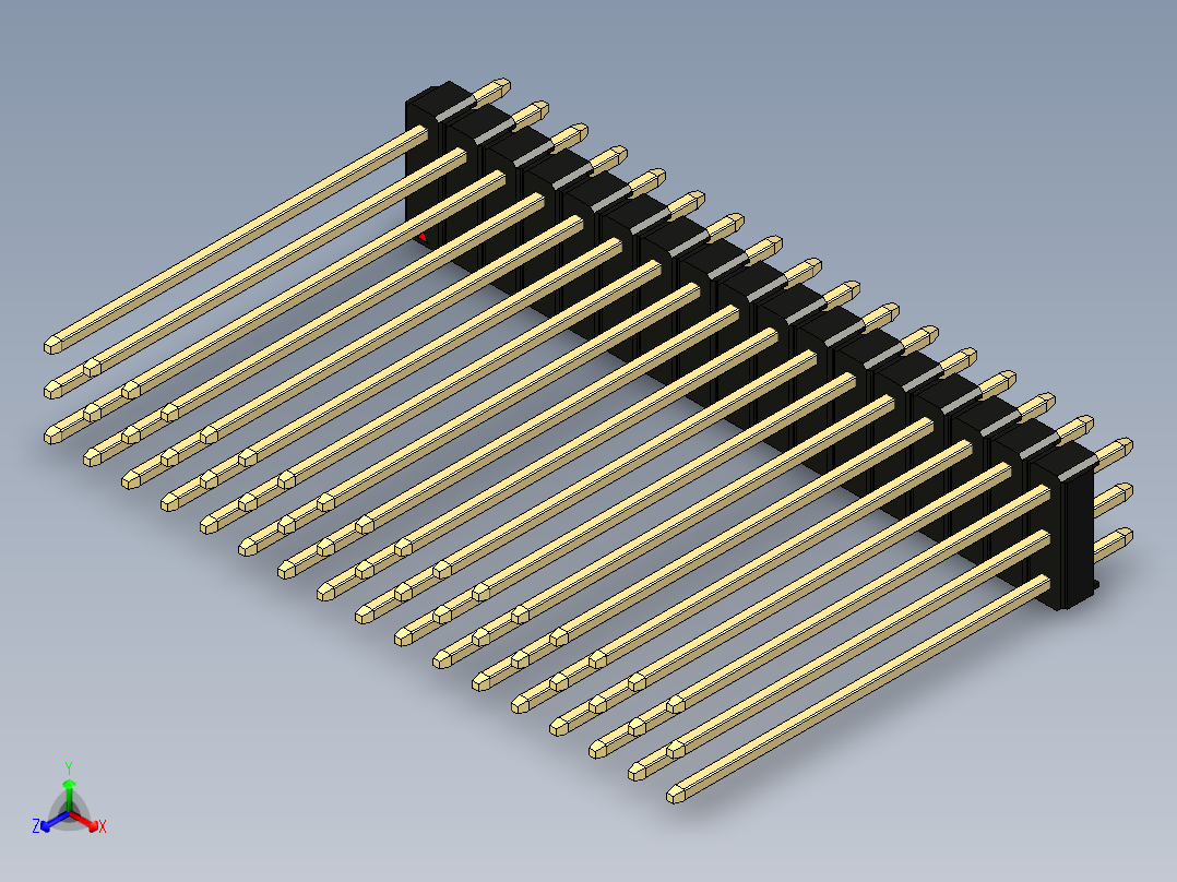 彩色公头100mil（2.54mm）系列-DS1021_black_3x17p_100mil_Type43_rev1.0主视图