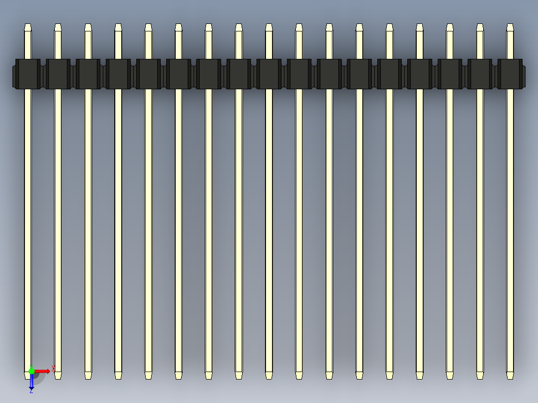 彩色公头100mil（2.54mm）系列-DS1021_black_3x17p_100mil_Type43_rev1.0俯视图