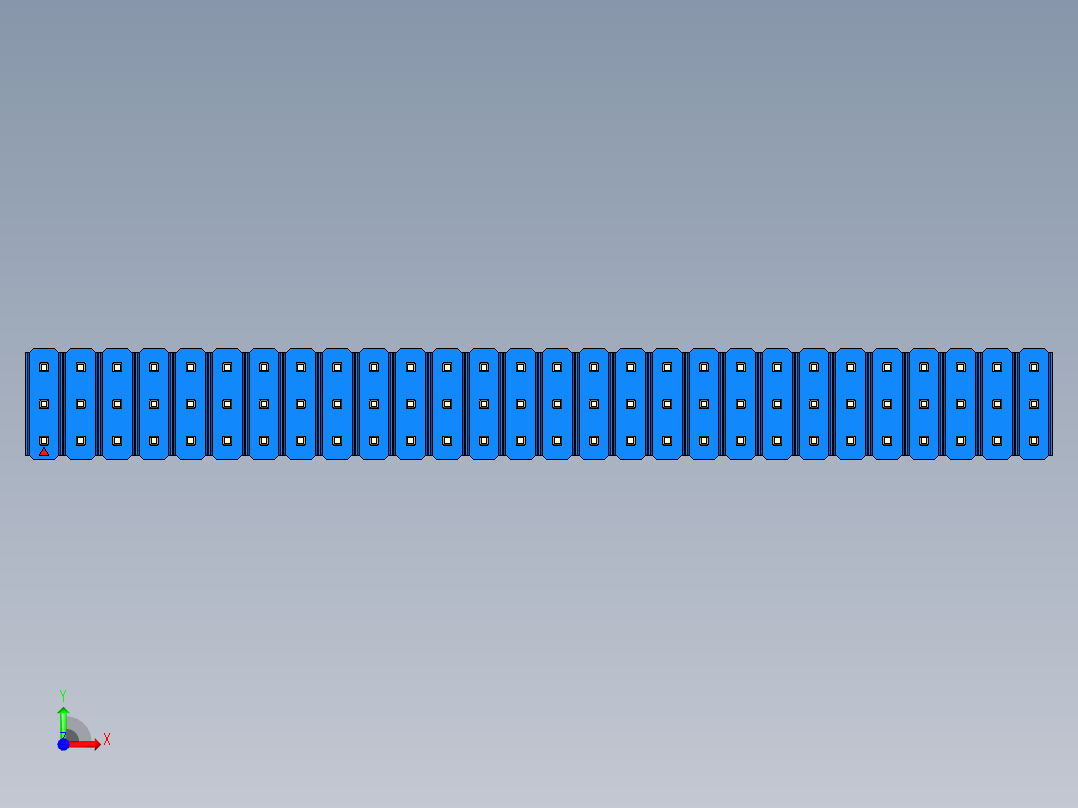 彩色公头100mil（2.54mm）系列-DS1021_blue_3x28p_100mil_Type43_rev1.0前视图
