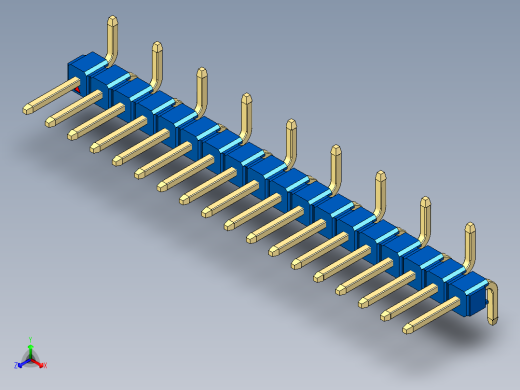 彩色公排针 100mil 2.54mm 系列-DS1022_blue_18p_100mil_Type_SMT_R1_rev1.0
