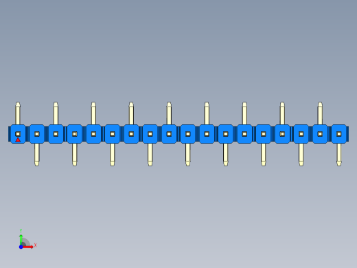 彩色公排针 100mil 2.54mm 系列-DS1022_blue_18p_100mil_Type_SMT_R1_rev1.0前视缩略图