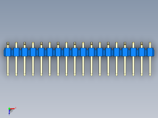 彩色公排针 100mil 2.54mm 系列-DS1022_blue_18p_100mil_Type_SMT_R1_rev1.0俯视缩略图