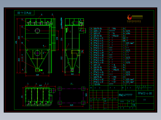 袋式除尘器总图CAD机械图纸