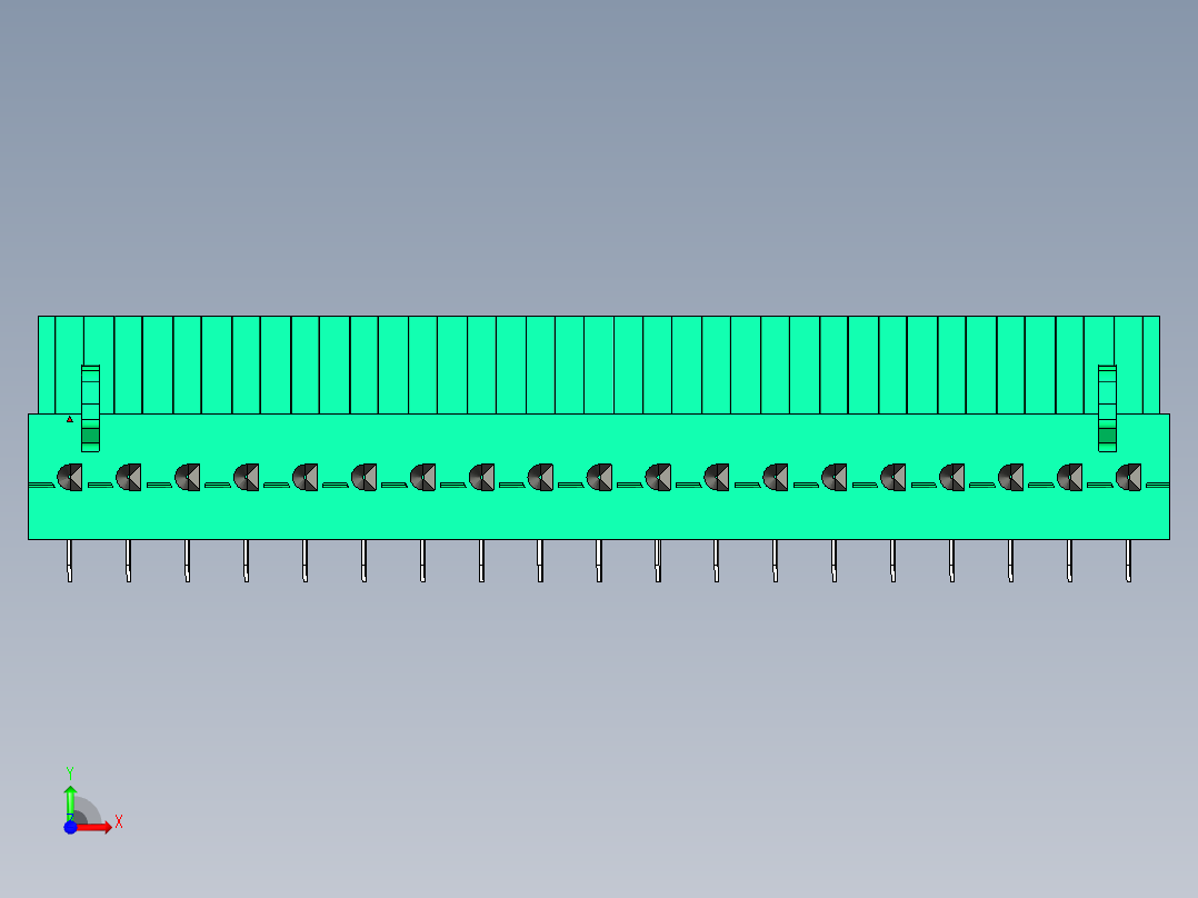 DEGSON 2EDG 系列 5.0mm 可插拔接线端子组-2EDGB-5.0-19P-14-00AH前视图