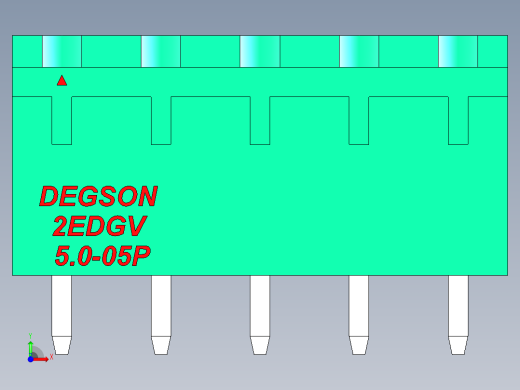 DEGSON 2EDG 系列 5.0mm 可插拔接线端子组-2EDGV-5.0-05P-14-00AH前视缩略图