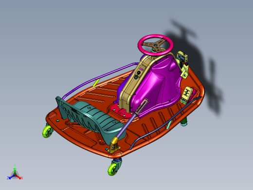 单人塑料框架电动小推车赛车