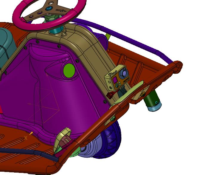 单人塑料框架电动小推车赛车