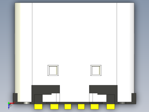 6针USB tpye C口详细模型俯视缩略图