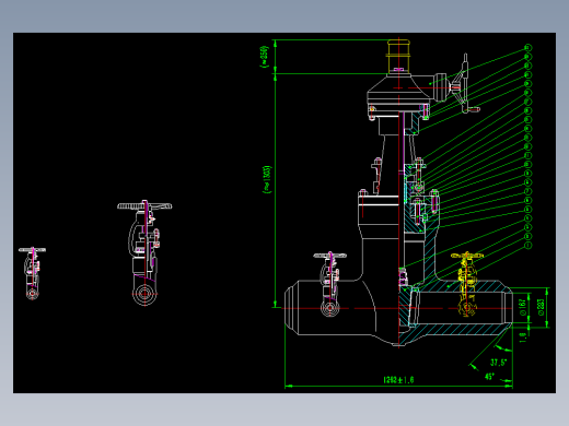 美标闸阀 2500磅级 8Z541Y-2500Lb 全套图纸(全套) CAD图纸