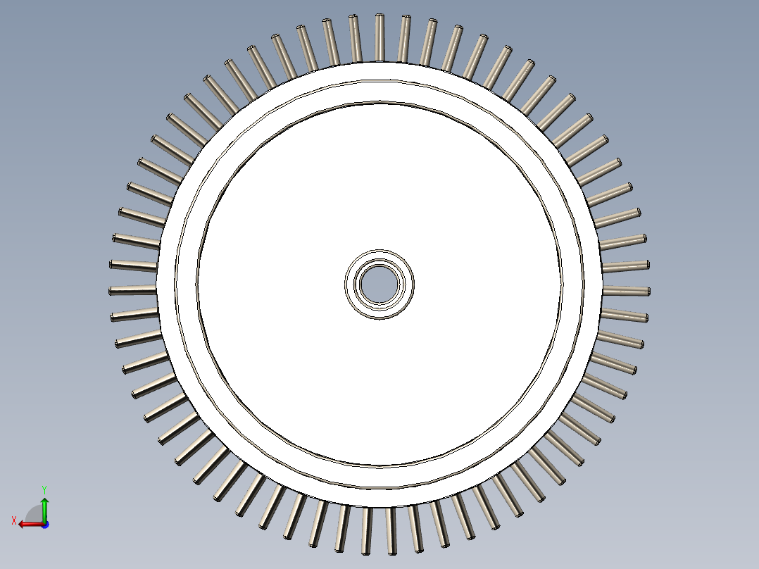 燃气轮机扇叶55---模型格式为 sw后视图
