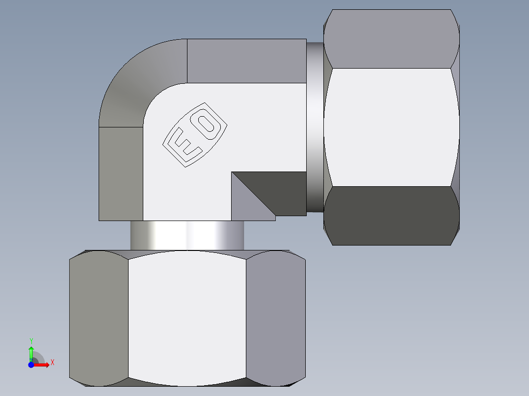 卡套式工业通用硬管接头EO_Standpipe_elbow_EVW20S71前视图