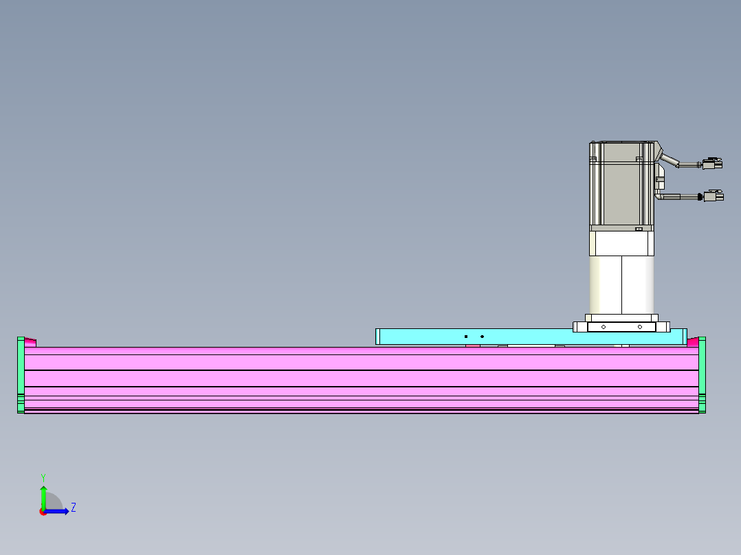 东锦齿条传动DH210G-L167-S400-BU-减速机+P750W左视图