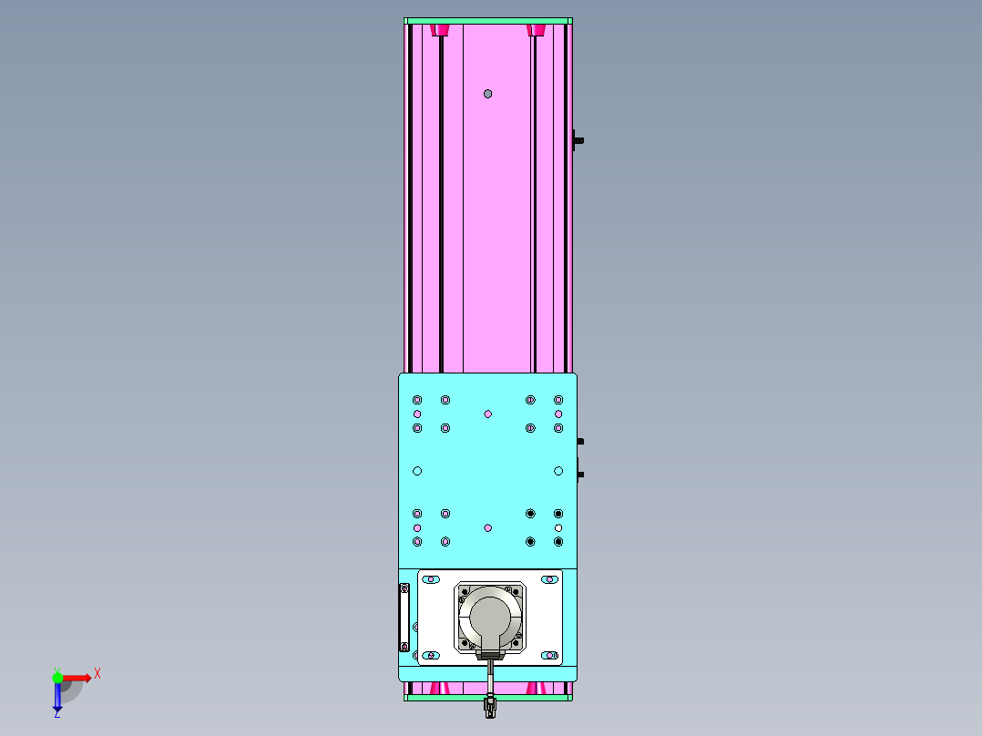 东锦齿条传动DH210G-L167-S400-BU-减速机+P750W俯视图