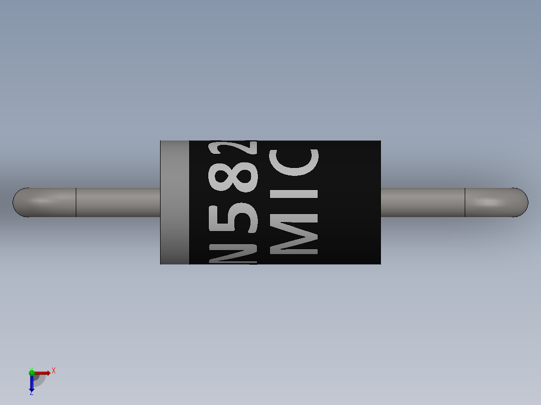 电容器 二极管 电阻器-Schottky Diode 1N5822俯视图