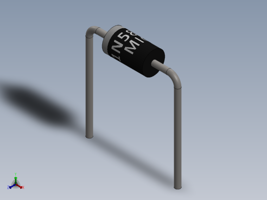 电容器 二极管 电阻器-Schottky Diode 1N5822正等轴测缩略图