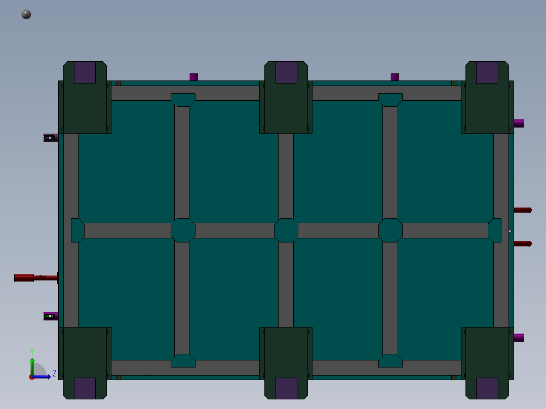 C柱焊接总成 3D模型左视图