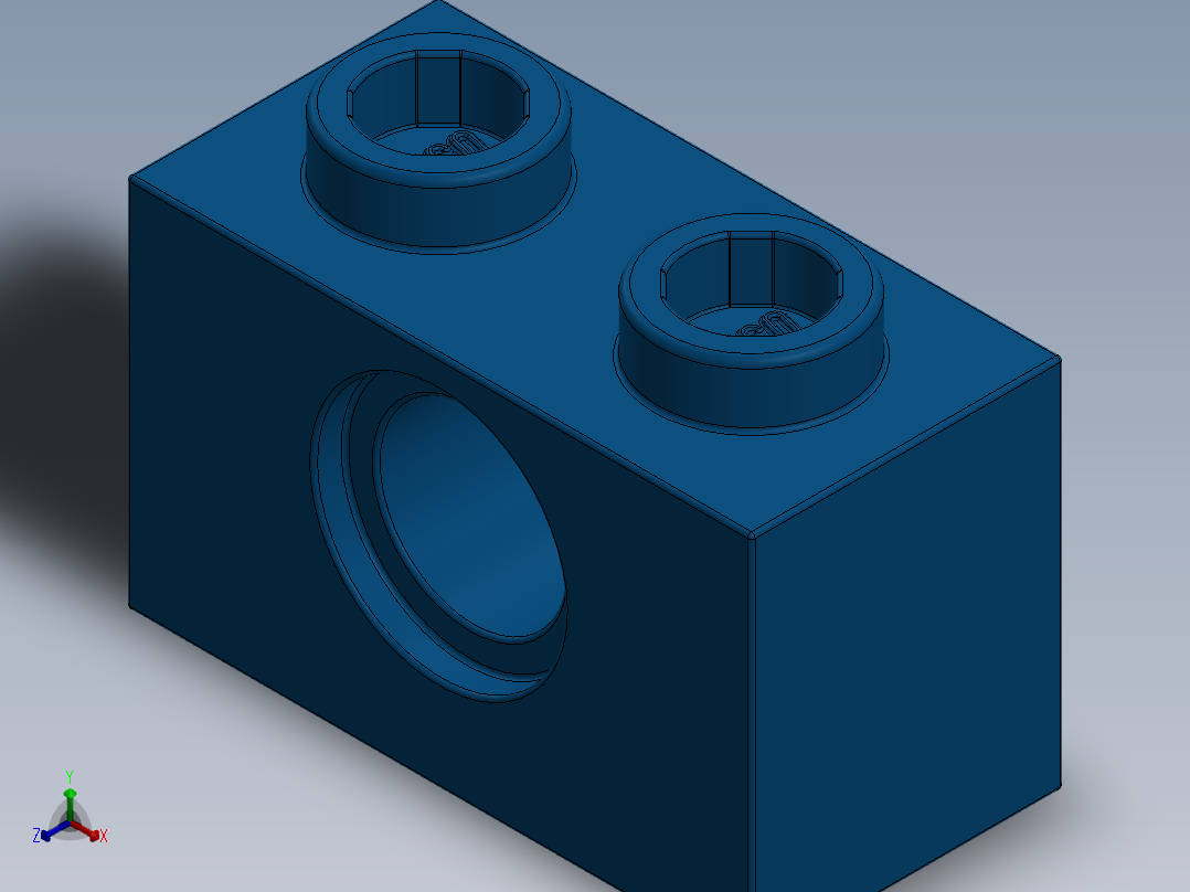 乐高机械组积木（横梁）-370023 Bright Blue Technic Brick 1 x 2 with Hole