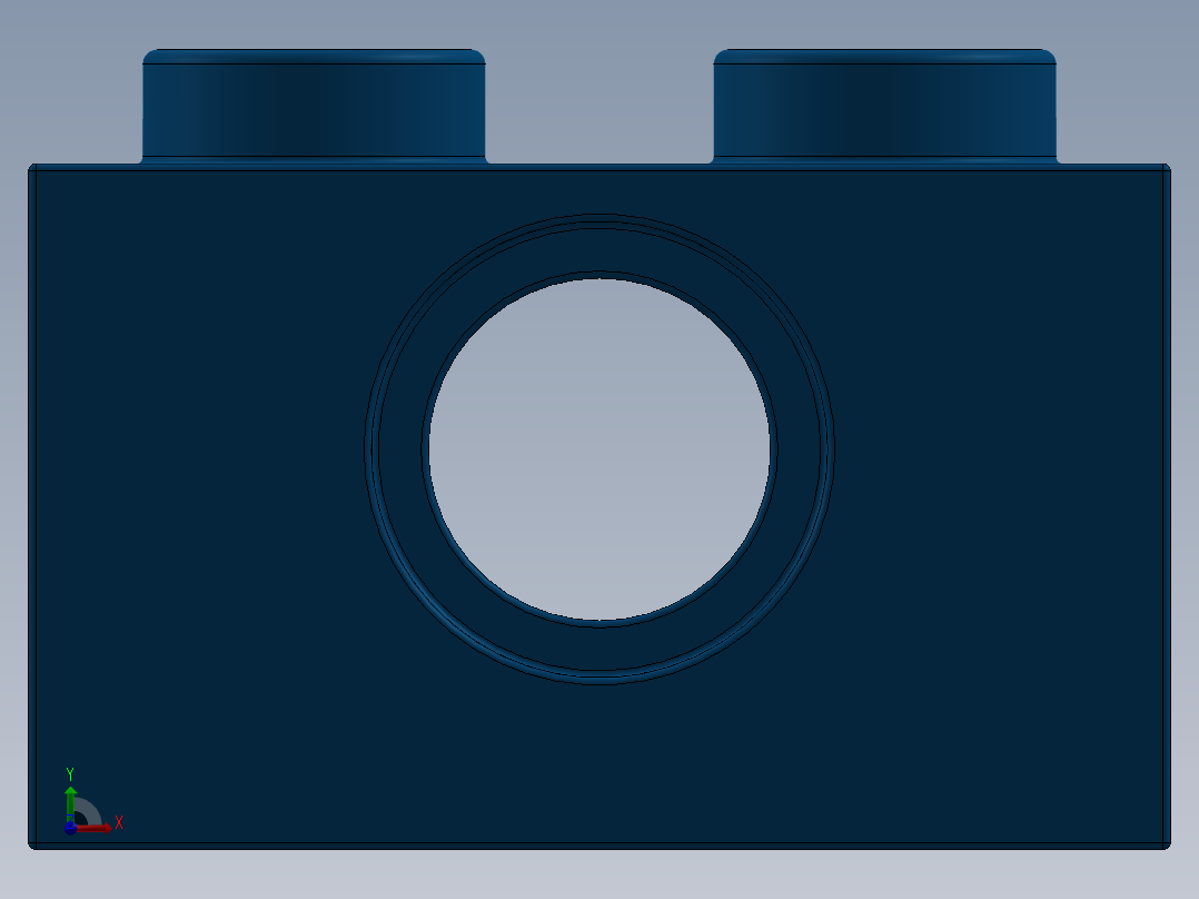 乐高机械组积木（横梁）-370023 Bright Blue Technic Brick 1 x 2 with Hole前视图