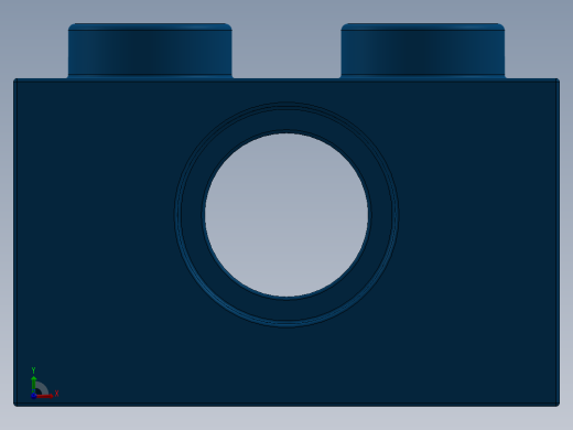 乐高机械组积木（横梁）-370023 Bright Blue Technic Brick 1 x 2 with Hole前视缩略图