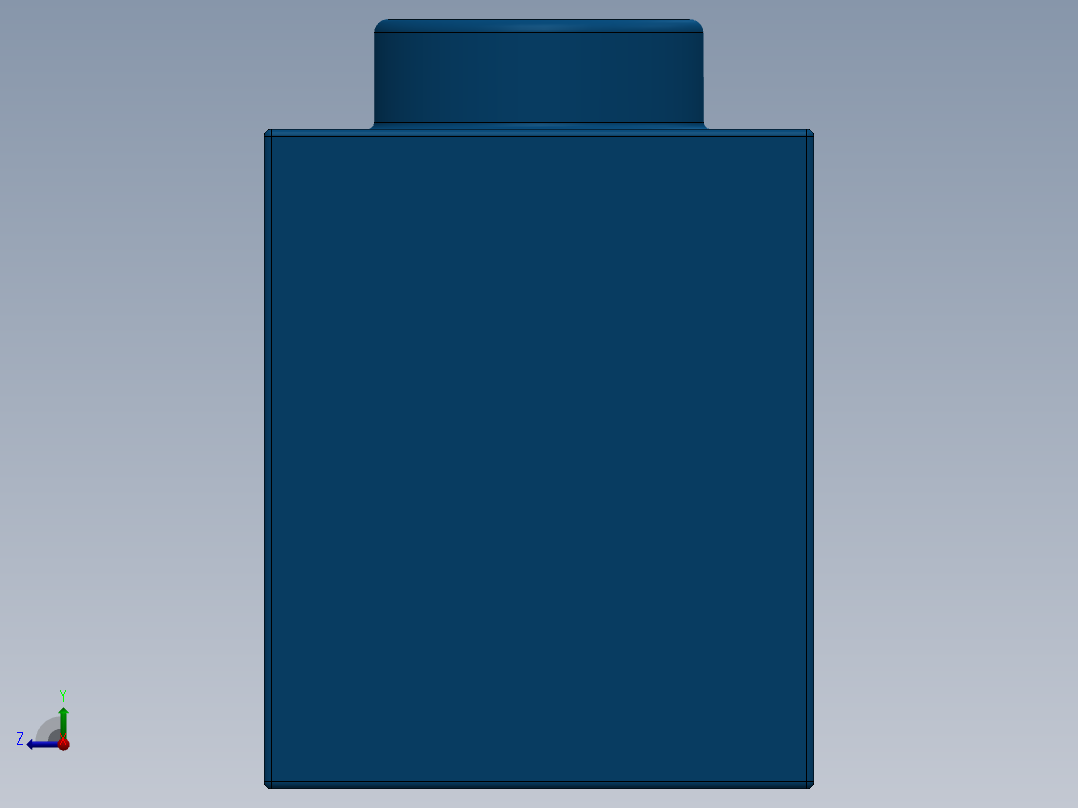 乐高机械组积木（横梁）-370023 Bright Blue Technic Brick 1 x 2 with Hole右视图