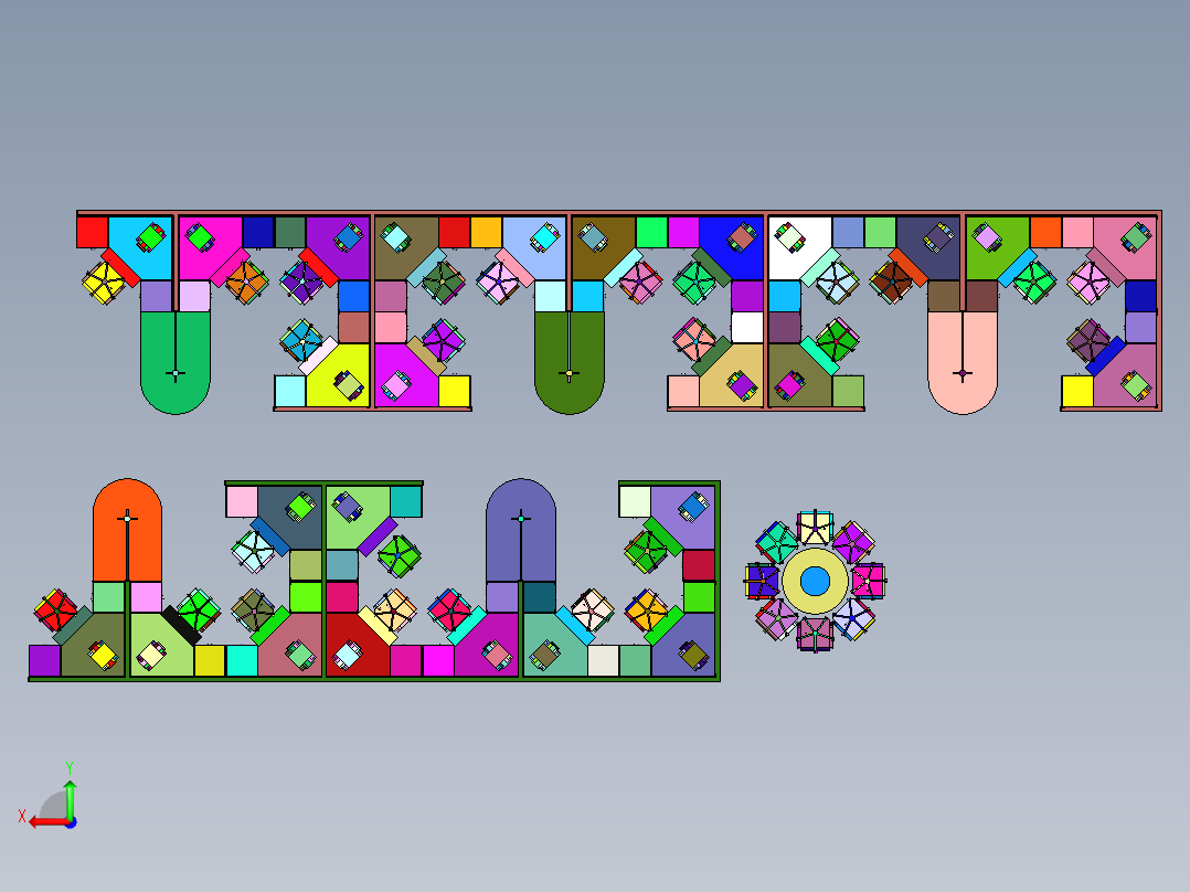 大面积办公室装修设计右视图
