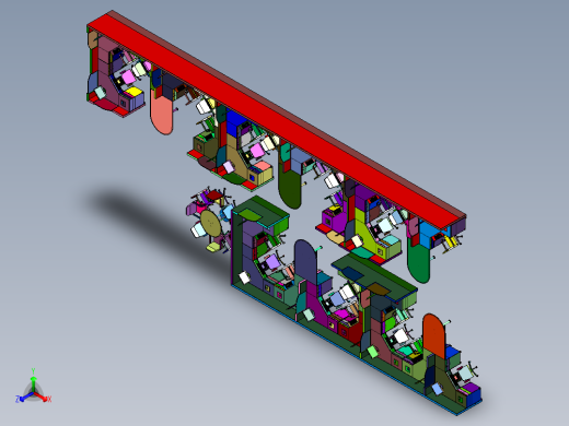 大面积办公室装修设计正等轴测缩略图