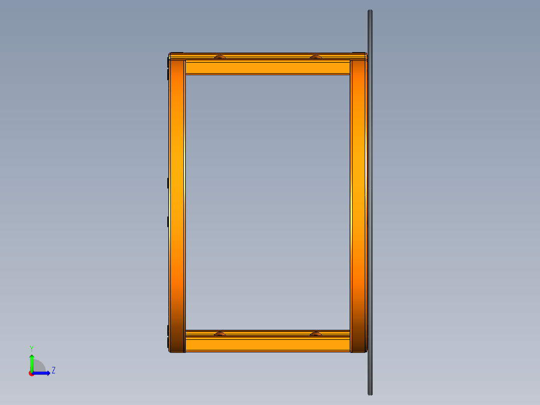 会议桌直径0.9m，高0.47m，桌面玻璃，木结构。左视图
