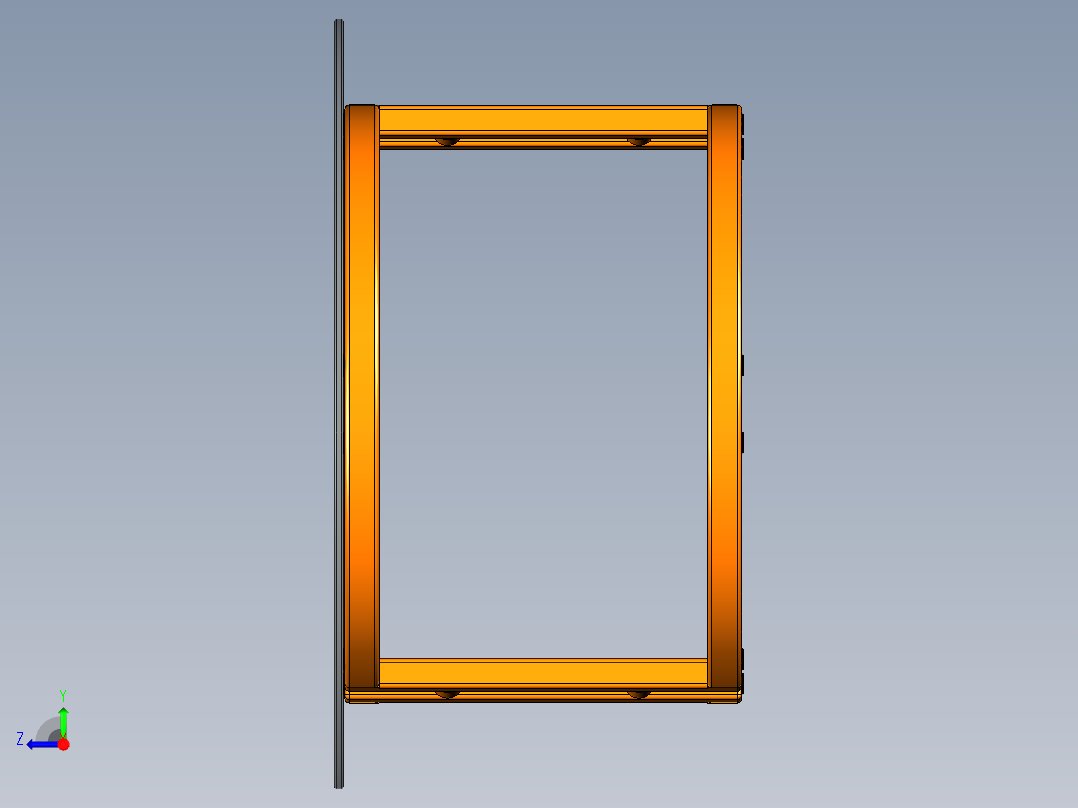 会议桌直径0.9m，高0.47m，桌面玻璃，木结构。右视图