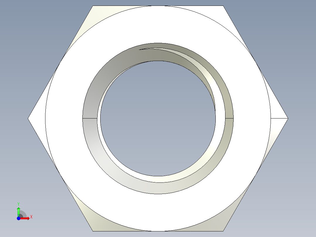 DIN 934 螺母-M12 Nut.STEP前视图
