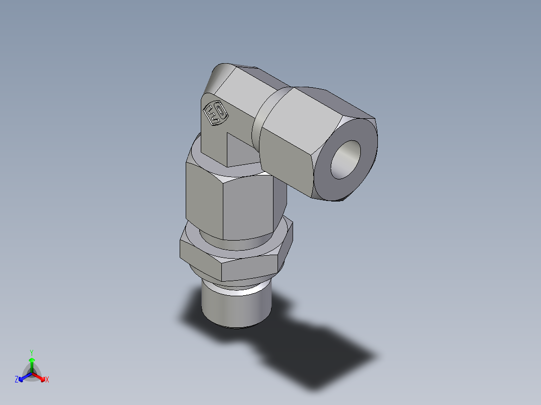卡套式工业通用硬管接头EO_Assembled_adjustable_standpipe_elbow_EVW08LR71主视图