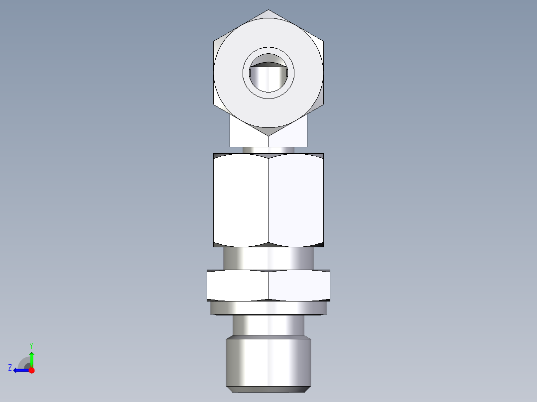卡套式工业通用硬管接头EO_Assembled_adjustable_standpipe_elbow_EVW08LR71右视图