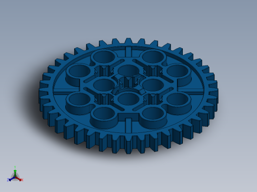 3649 Bright Blue Technic Gear 40 Tooth.SLDPRT