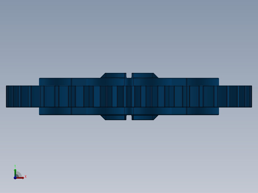 3649 Bright Blue Technic Gear 40 Tooth.SLDPRT前视图