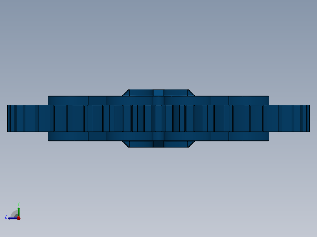 3649 Bright Blue Technic Gear 40 Tooth.SLDPRT右视图