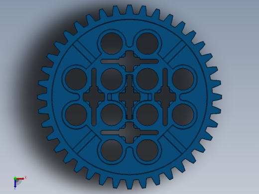 3649 Bright Blue Technic Gear 40 Tooth.SLDPRT俯视缩略图