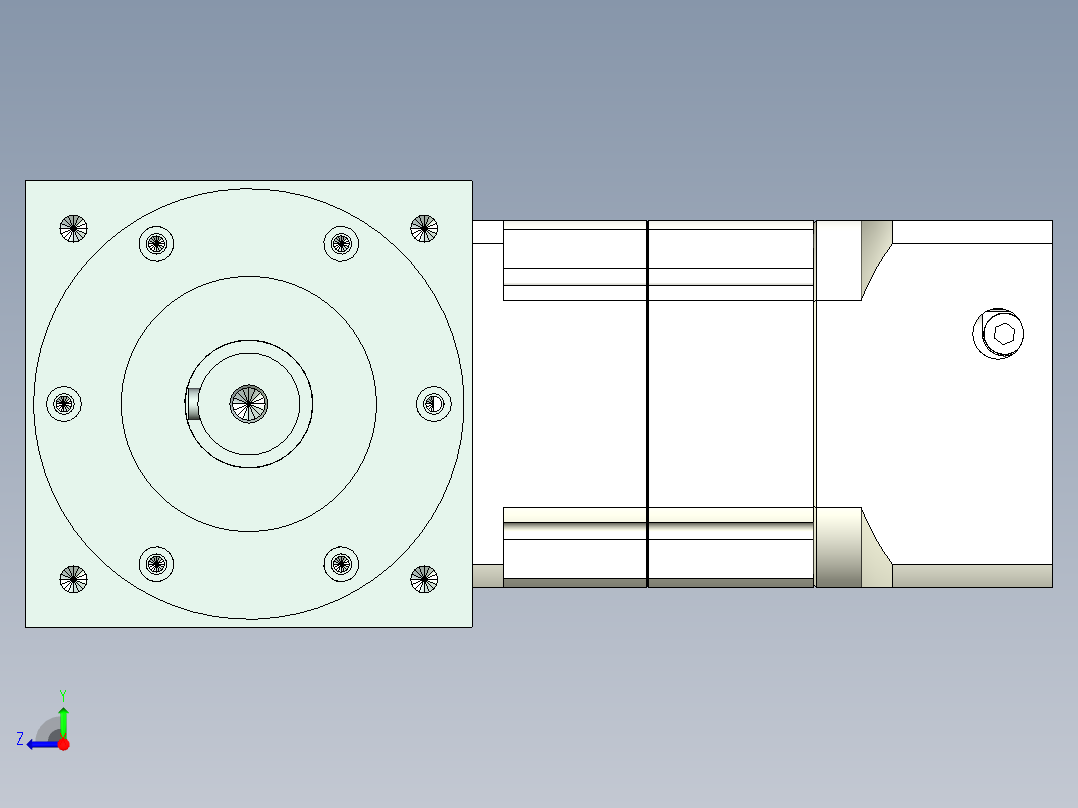 换向器PW140双轴 PGH115-L2 24-95-115-M6.stp右视图