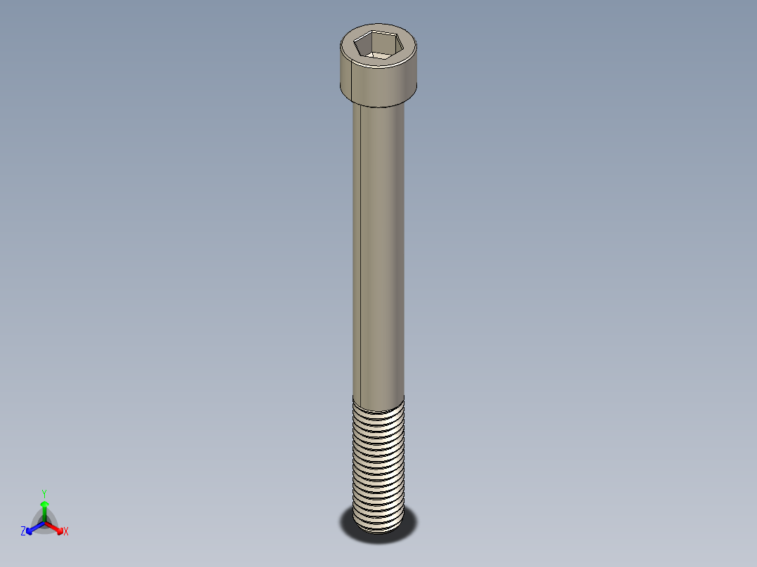 Screw_DIN_912_M12x125_A2.STEP公制内六角螺钉主视图