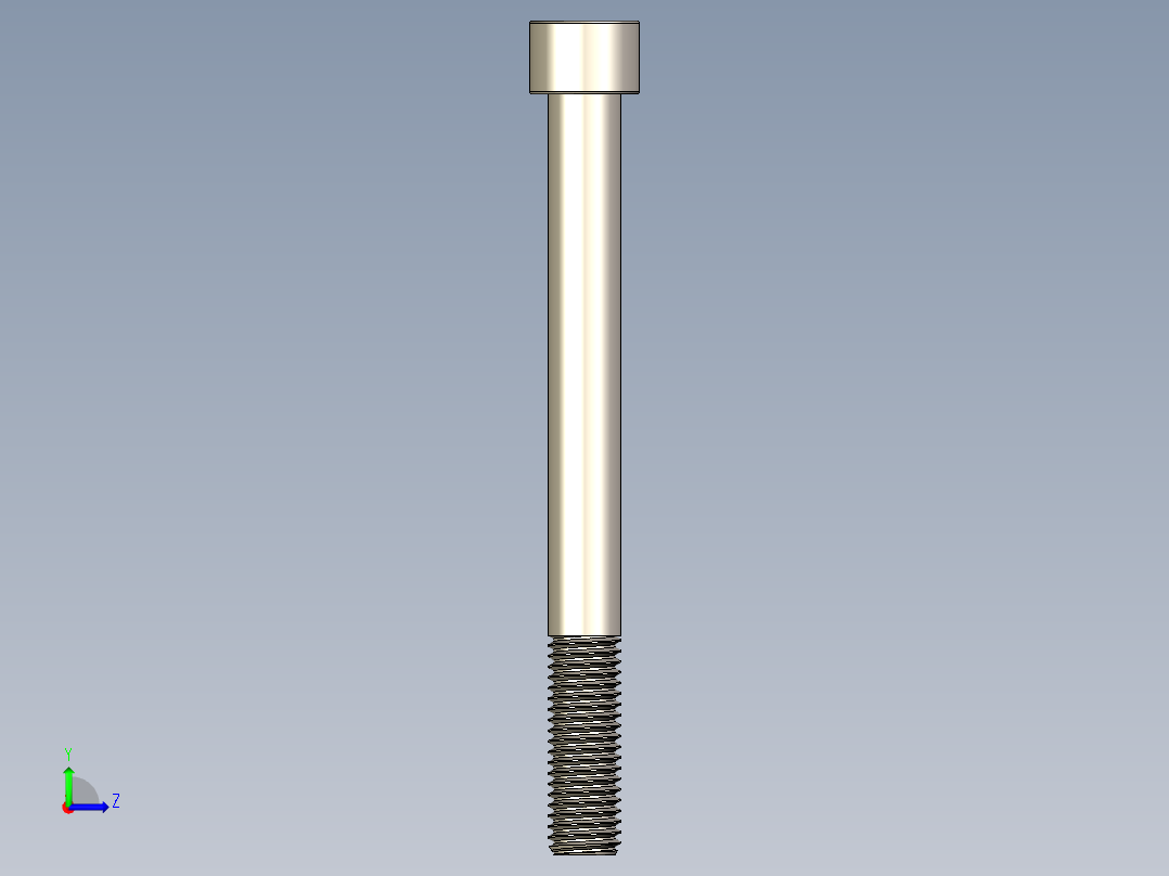 Screw_DIN_912_M12x125_A2.STEP公制内六角螺钉左视图