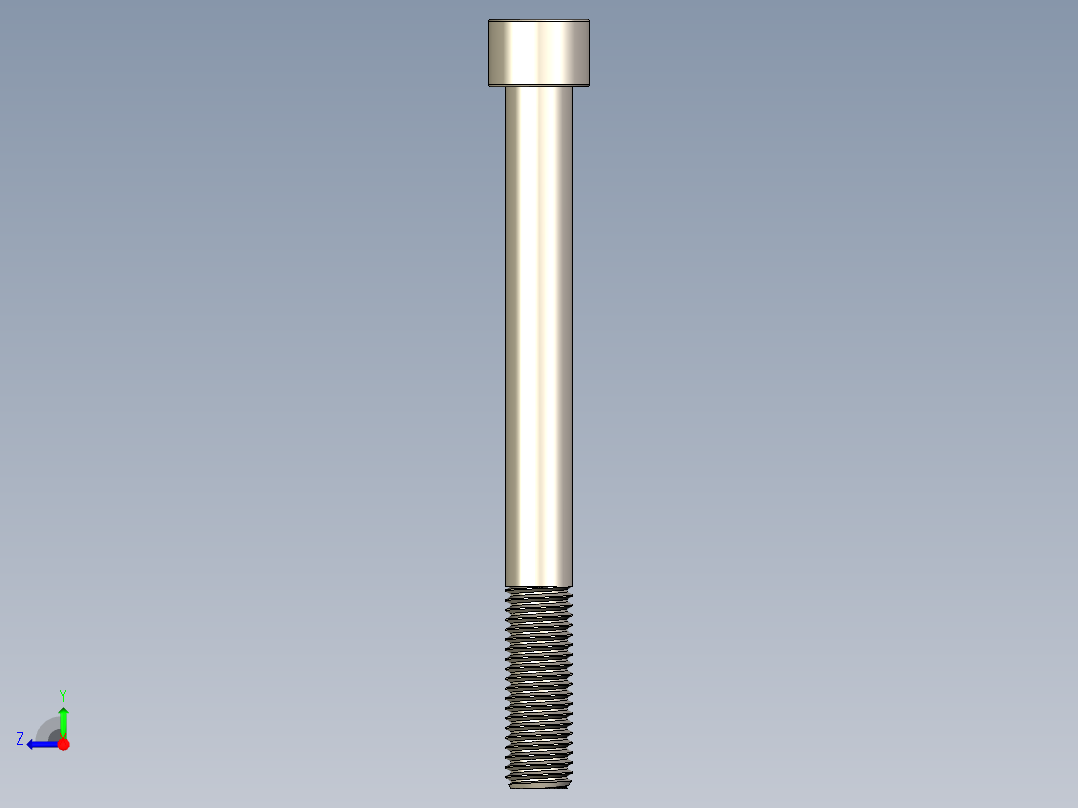 Screw_DIN_912_M12x125_A2.STEP公制内六角螺钉右视图